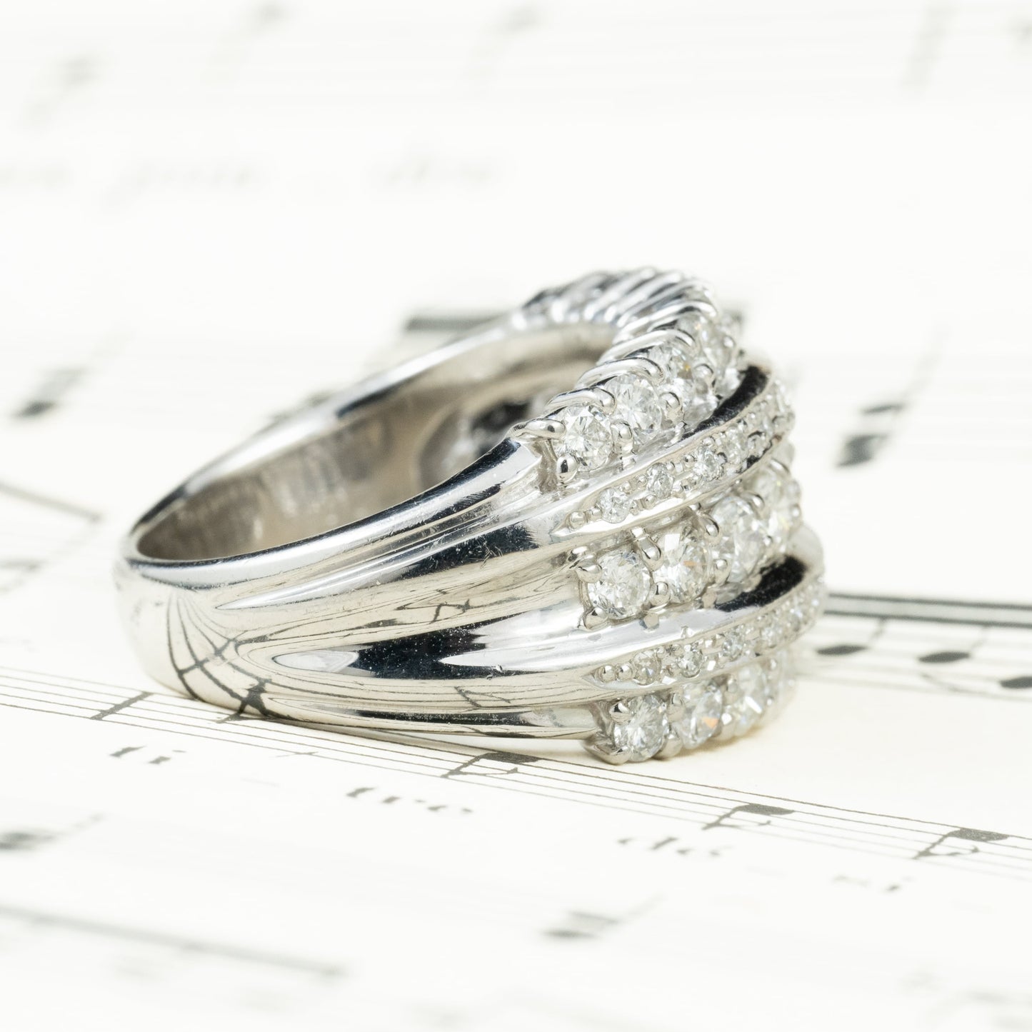 ダイヤモンドリング 2.05ct Pt900 プラチナ 幅広 ゴージャスデザイン 日本製 指輪 OKR00186