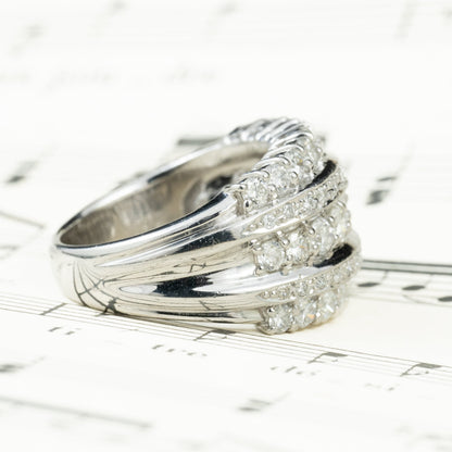 ダイヤモンドリング 2.05ct Pt900 プラチナ 幅広 ゴージャスデザイン 日本製 指輪 OKR00186