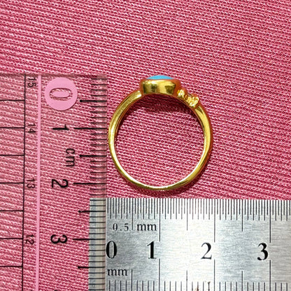 K18 ターコイズ ダイヤモンド 18金リング  〜青空のブルー。どこまでも清涼な美しさを貴女の指先に〜 OKR00180