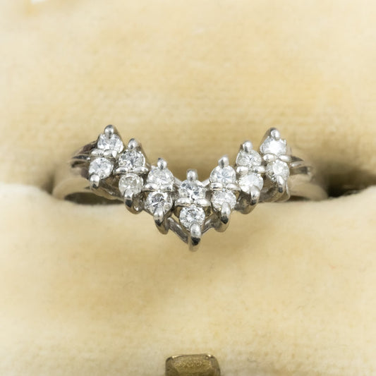 昭和ジュエリー ダイヤモンド リング Pt900 0.26ct ヴィンテージ 昭和レトロ V字デザイン 指輪 プラチナ OKR00206