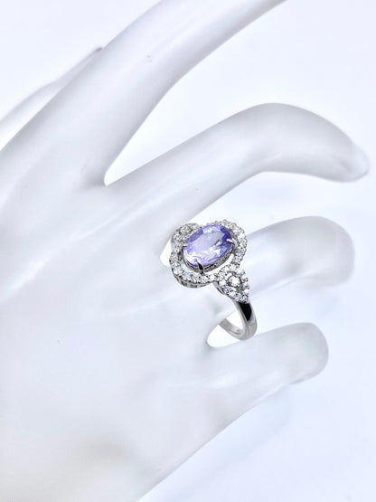 ハックマナイト 0.85ct / ダイヤモンド 計0.29ct Pt900 リング 13号【リフレッシュメント(新品仕上げ・補修・洗浄等済)】【3日以内返品可（※カード/キャリア決済の場合）】
