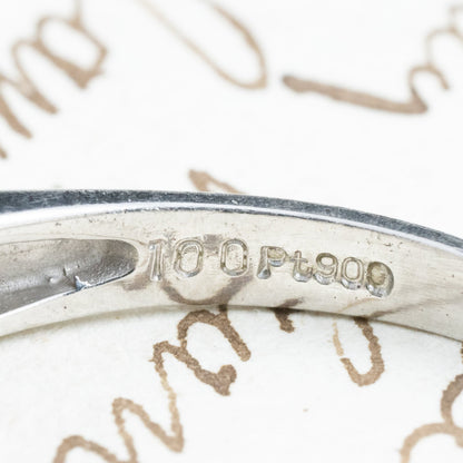 昭和ジュエリー ダイヤモンドリング Pt900 1.00ct 一文字リング ヴィンテージ 昭和レトロ 透かしデザイン 指輪 プラチナ MR00739