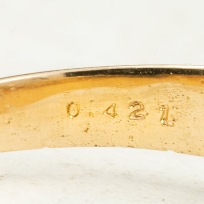 イギリスアンティーク ジュエリー K18 オールドマインカットダイヤモンド 約0.5ct ベルチャーセッティング 1905年製 バーミンガム 彫り装飾 ゴールド リング DR00776  Daisy Ring