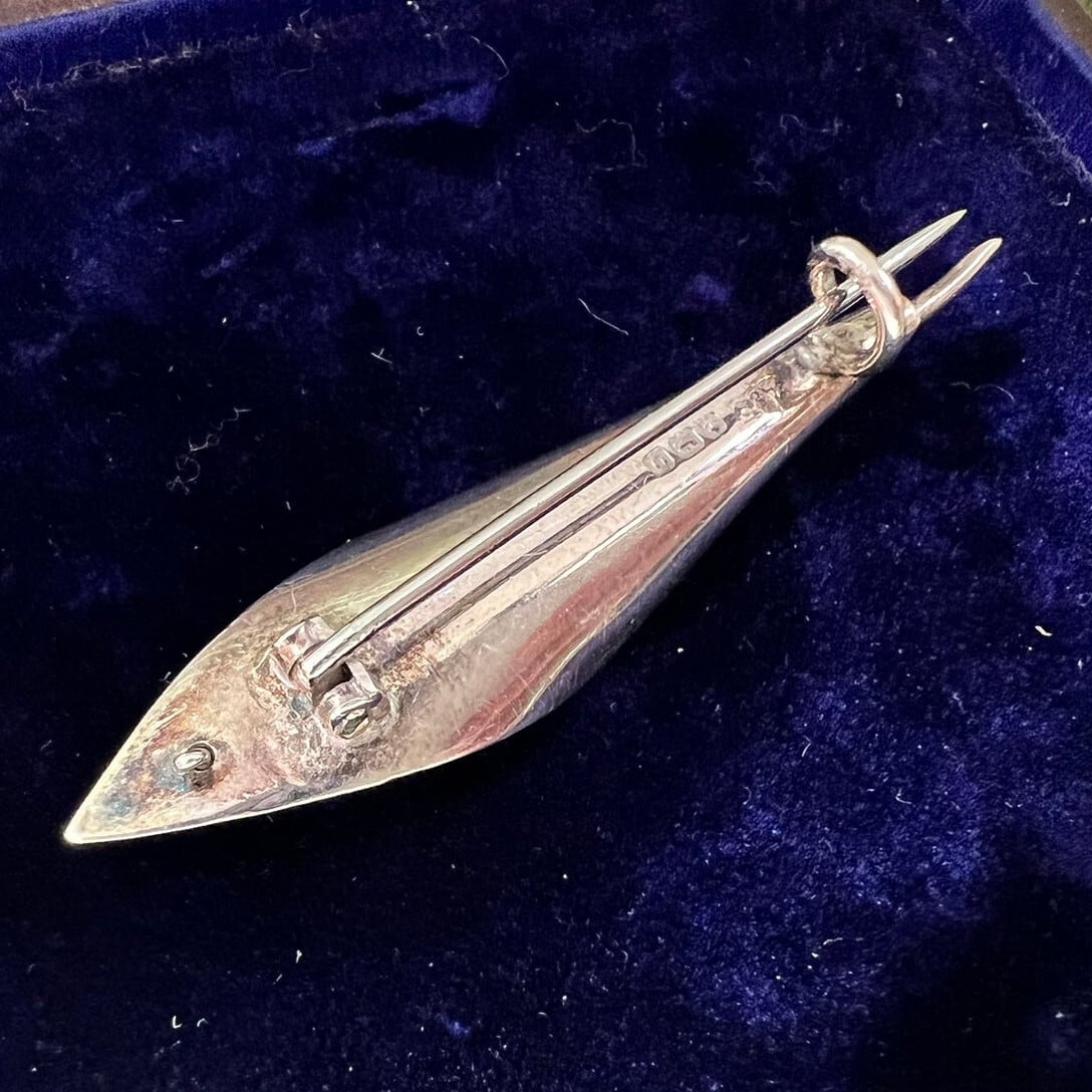イギリス ブリティッシュヴィンテージ SV シルバー925 スズラン ブローチ 1913年 DBR00072