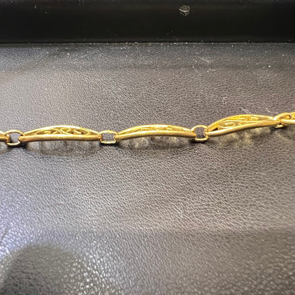 フランス アンティークジュエリー 18金 K18 フィリグリーチェーン ブレスレット 18cm DBT00031