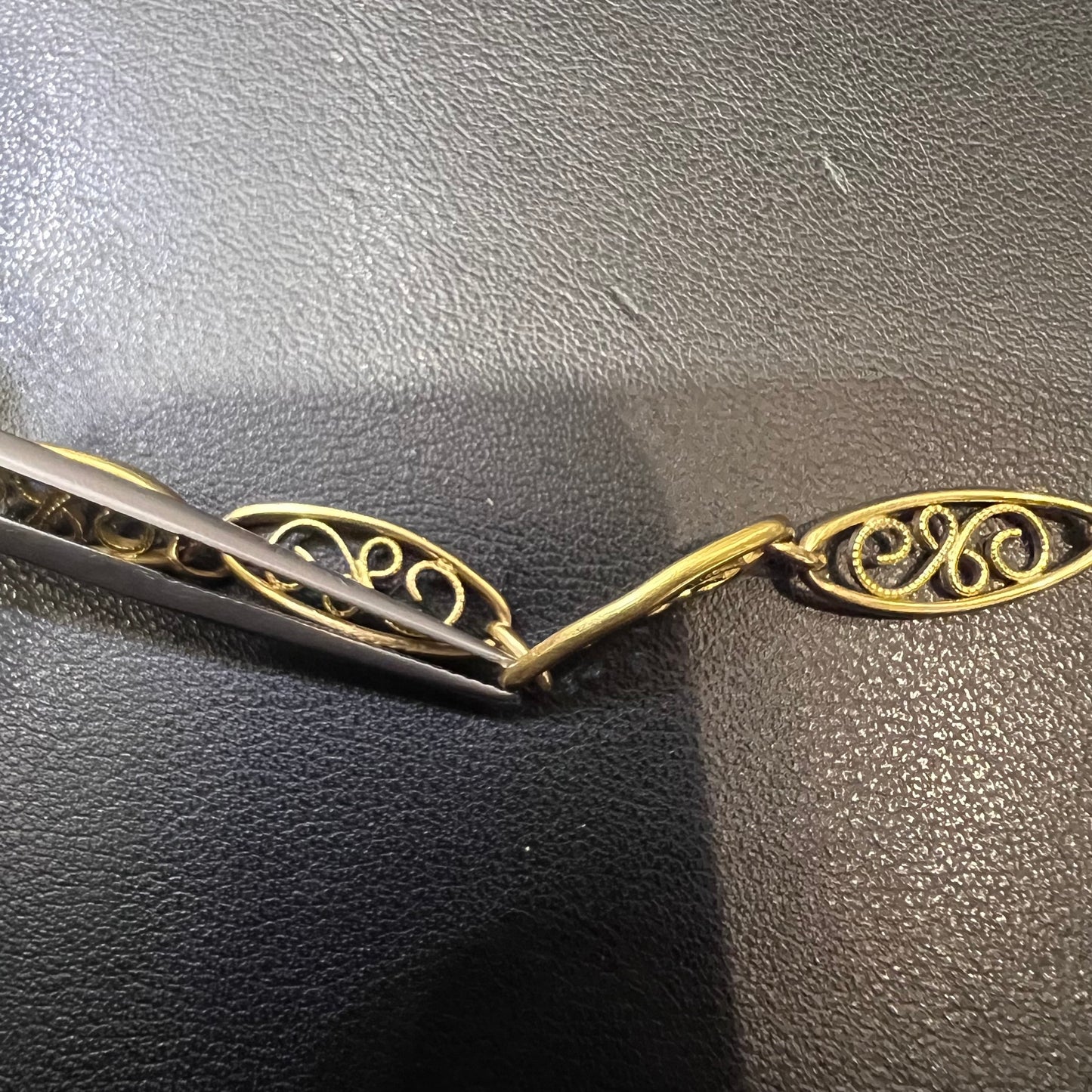 フランス アンティークジュエリー 18金 K18 フィリグリーチェーン ブレスレット 18cm DBT00031