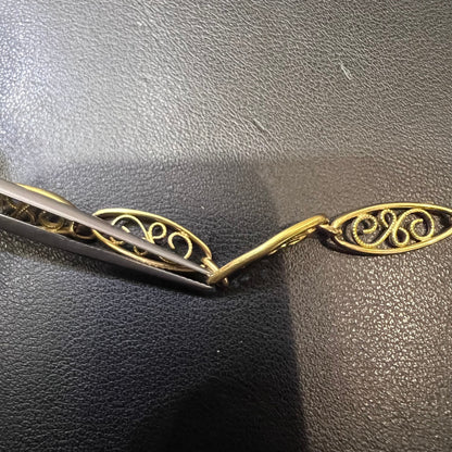 フランス アンティークジュエリー 18金 K18 フィリグリーチェーン ブレスレット 18cm DBT00031