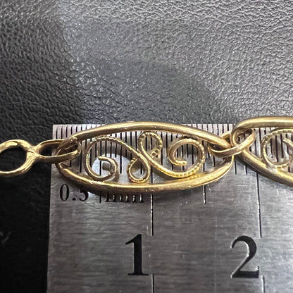 フランス アンティークジュエリー 18金 K18 フィリグリーチェーン ブレスレット 18cm DBT00031