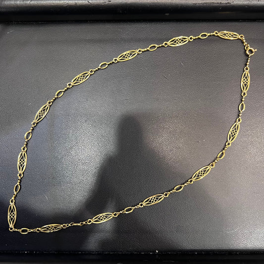 フランス アンティーク 18金 K18 フィリグリーチェーン ネックレス 49cm DRN00089