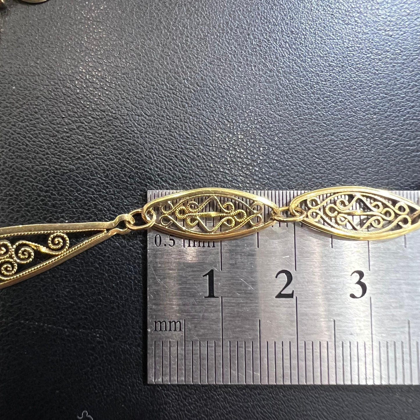 フランス アンティーク ジュエリー 18金 K18 フィリグリーチェーン ネックレス 47cm  DRN00094