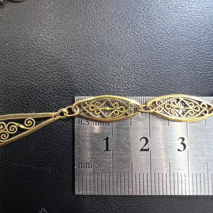 フランス アンティーク ジュエリー 18金 K18 フィリグリーチェーン ネックレス 47cm  DRN00094