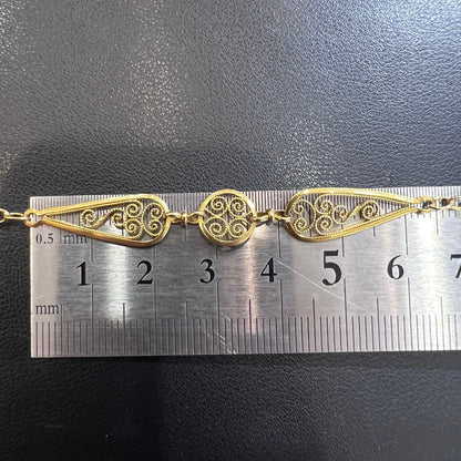 フランス アンティーク ジュエリー 18金 K18 フィリグリーチェーン ネックレス 47cm  DRN00094