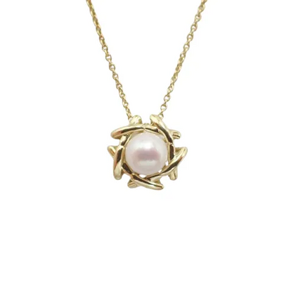 ティファニー Tiffany&Co. 750 K18 3.3g キスアラウンド パール ネックレス ジュエリー