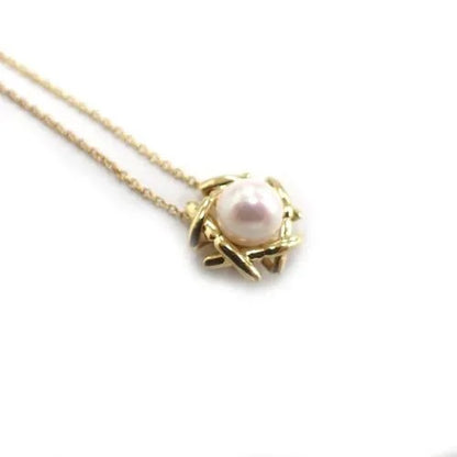 ティファニー Tiffany&Co. 750 K18 3.3g キスアラウンド パール ネックレス ジュエリー 3枚目