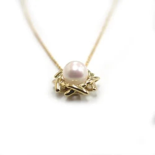 ティファニー Tiffany&Co. 750 K18 3.3g キスアラウンド パール ネックレス ジュエリー 5枚目