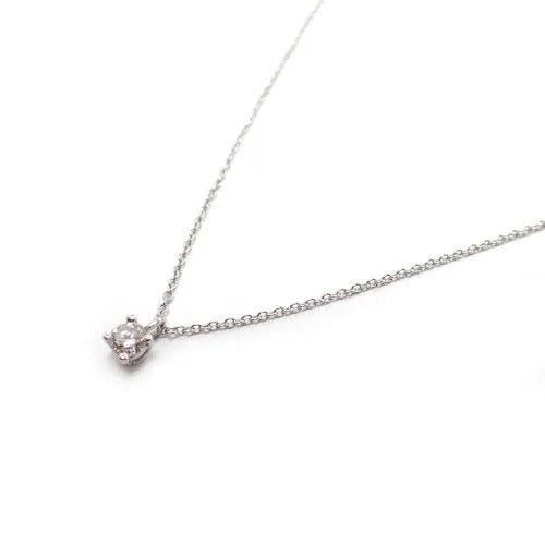ティファニー Tiffany&Co. Pt950 2.6g ソリティア ダイヤ 1P ネックレス 2枚目
