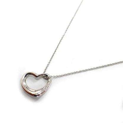 ティファニー Tiffany&Co. エレサペレッティ Pt950 5.0g オープンハート ダイヤ 7P チェーン ネックレス 2枚目