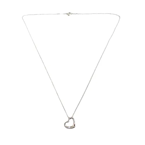 ティファニー Tiffany&Co. エレサペレッティ Pt950 5.0g オープンハート ダイヤ 7P チェーン ネックレス 3枚目