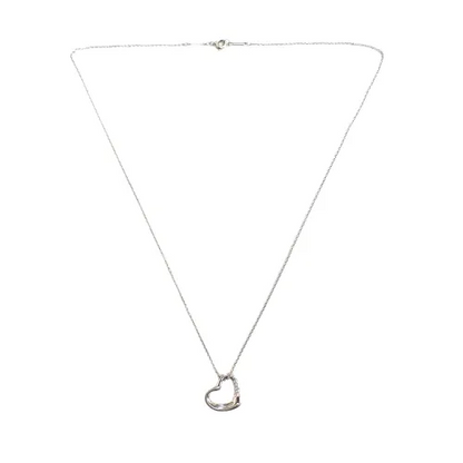 ティファニー Tiffany&Co. エレサペレッティ Pt950 5.0g オープンハート ダイヤ 7P チェーン ネックレス 3枚目
