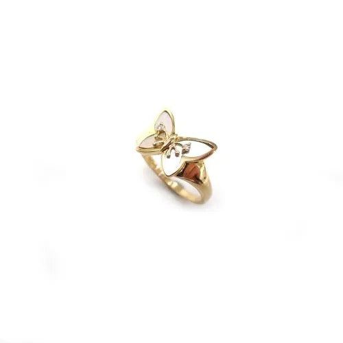 ハナエモリ 18K シェル ダイヤ 蝶 バタフライ リング 指輪 ジュエリー 2枚目