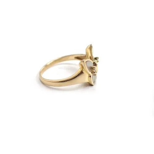 ハナエモリ 18K シェル ダイヤ 蝶 バタフライ リング 指輪 ジュエリー 5枚目