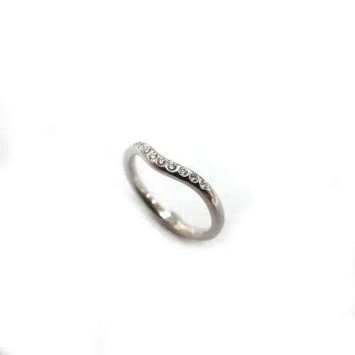 TIFFANY&Co. ティファニー Pt950 ダイヤモンド 9P カーブドバンド リング 指輪 ジュエリー 3枚目