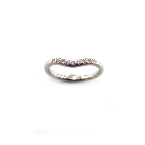 TIFFANY&Co. ティファニー Pt950 ダイヤモンド 9P カーブドバンド リング 指輪 ジュエリー