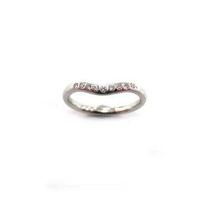 TIFFANY&Co. ティファニー Pt950 ダイヤモンド 9P カーブドバンド リング 指輪 ジュエリー