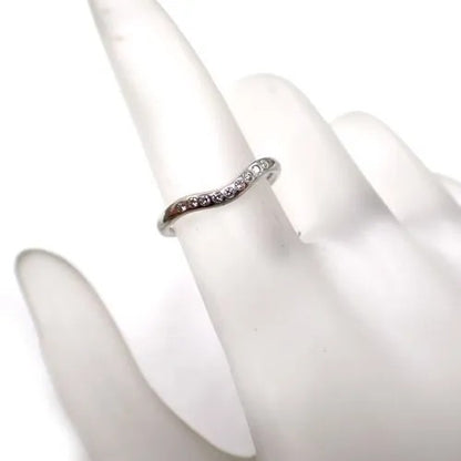 TIFFANY&Co. ティファニー Pt950 ダイヤモンド 9P カーブドバンド リング 指輪 ジュエリー 4枚目