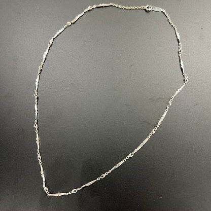 昭和ジュエリー 切子カット チェーン ネックレス K14WG 40cm ヴィンテージ 昭和レトロ キリコデザイン ホワイトゴールド MON00258