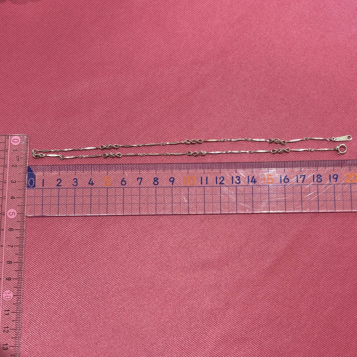 昭和ジュエリー 切子 さざなみ デザイン チェーン ネックレス Pt850 40.5cm ヴィンテージ 昭和レトロ プラチナ MON00291