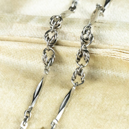 昭和ジュエリー 切子 さざなみ デザイン チェーン ネックレス Pt850 40.5cm ヴィンテージ 昭和レトロ プラチナ MON00291