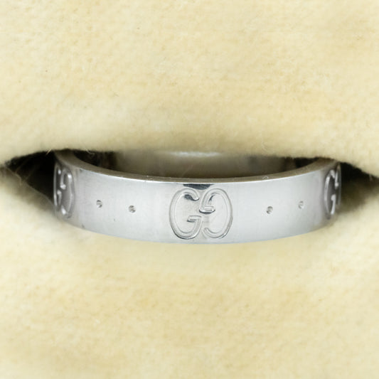 GUCCI ICON K18WG リング｜ダブルGのロゴが際立つミニマルなアイコニックデザイン MOR00671