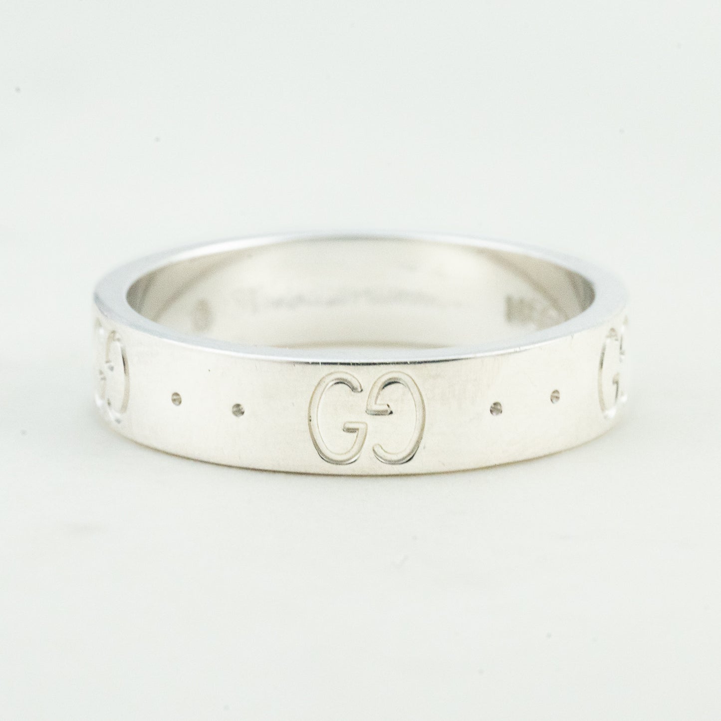 GUCCI ICON K18WG リング｜ダブルGのロゴが際立つミニマルなアイコニックデザイン MOR00671