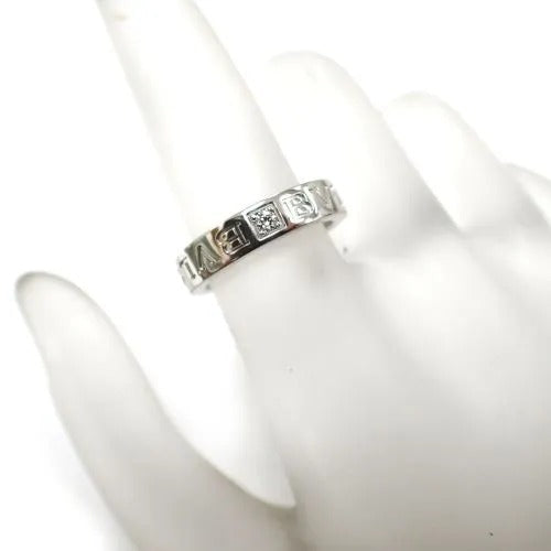 ブルガリ BVLGARI 750 K18 WG 6.2g 9号 ダイヤ1P ダブルロゴ BB ブルガリブルガリ リング 指輪 ジュエリー 4枚目