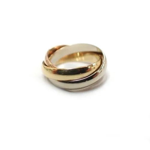 カルティエ Cartier 750 K18 YG WG PG 6.8g 48号 トリニティ リング 指輪 ジュエリー