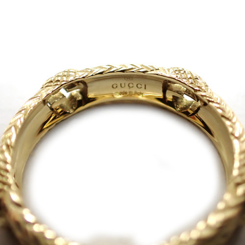 グッチ GUCCI 750 K18YG #9 インターロッキング G リング