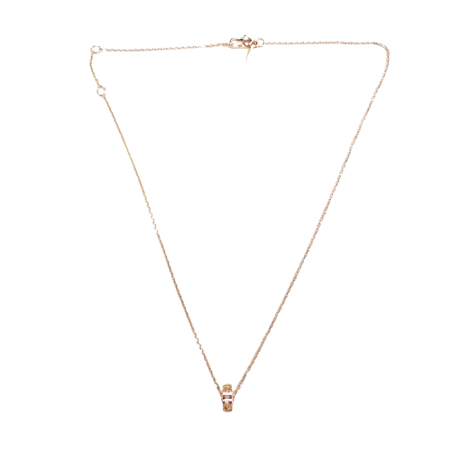 グッチ GUCCI 750 K18PG アイコンアモール ダイヤモンド 8P ネックレス