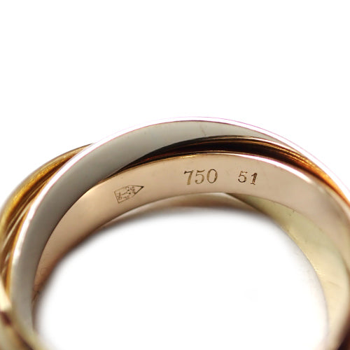 カルティエ Cartier 750 K18 YG WG PG 7.3g 51号 トリニティ リング 指輪 ジュエリー
