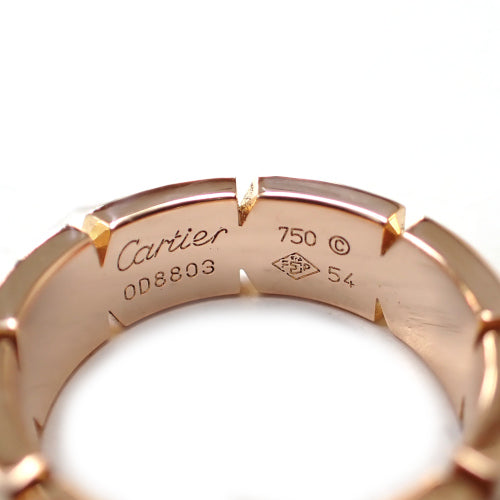 カルティエ Cartier 750 K18 PG 8.9g 54号 タンクフランセーズ ダイヤ リング 指輪 ジュエリー