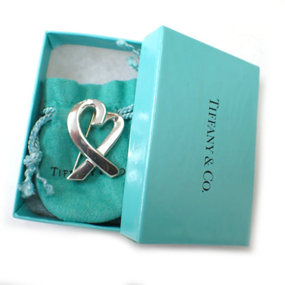 ティファニー TIFFANY&Co. SV925 スターリングシルバー ラビングハート ブローチ 箱付き