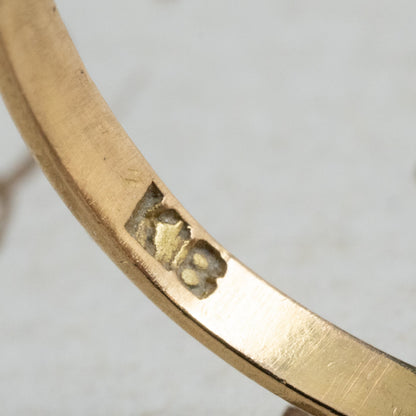 昭和ジュエリー 桃色珊瑚 サンゴ リング K18 ヴィンテージ 昭和レトロ 王冠透かし 孔雀透かし コーラル 指輪 OKR00146