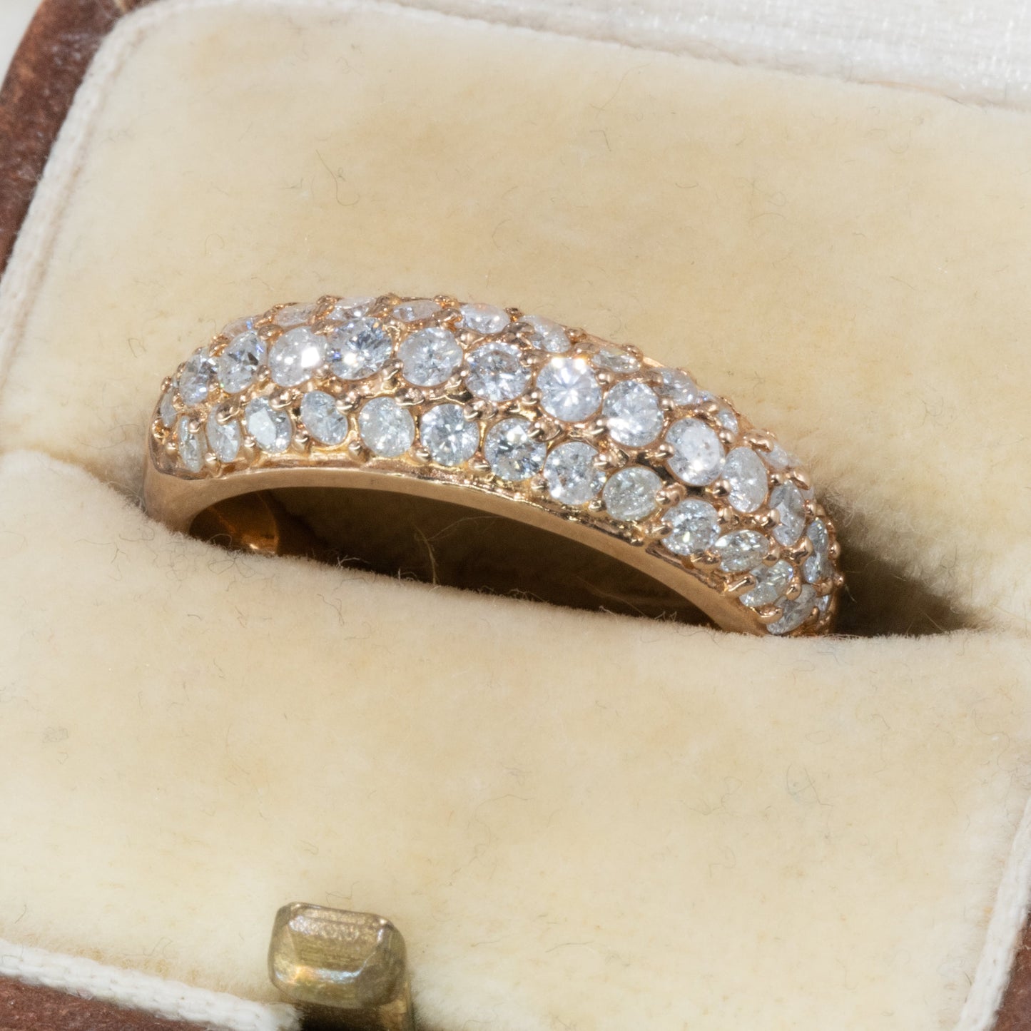 【日本の作品】 K18 1.00ct パヴェセッティング ダイヤモンド リング 指輪  華やかデザイン  MOR00542