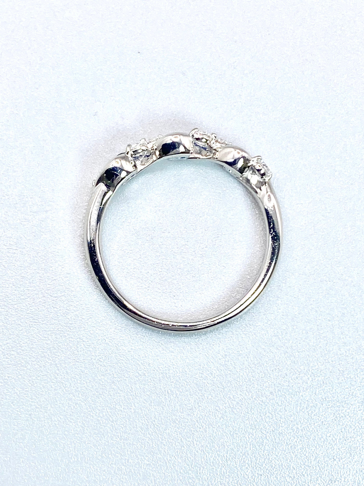 サファイア 計0.36ct / ダイヤモンド 計0.24ct Pt900 リング 14号【リフレッシュメント(新品仕上げ・補修・洗浄等済)】