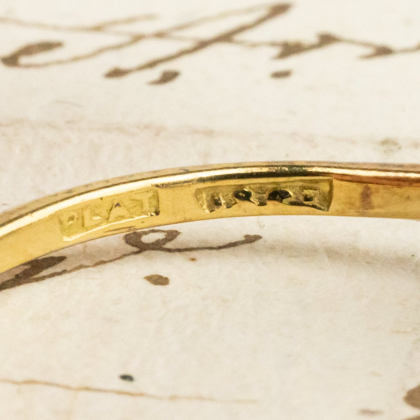 アンティークジュエリー イギリス アンティーク リング 1900前後頃 K18 PLAT オールドヨーロピアンカットダイアモンド /トワエモア あなたと私 DR00572