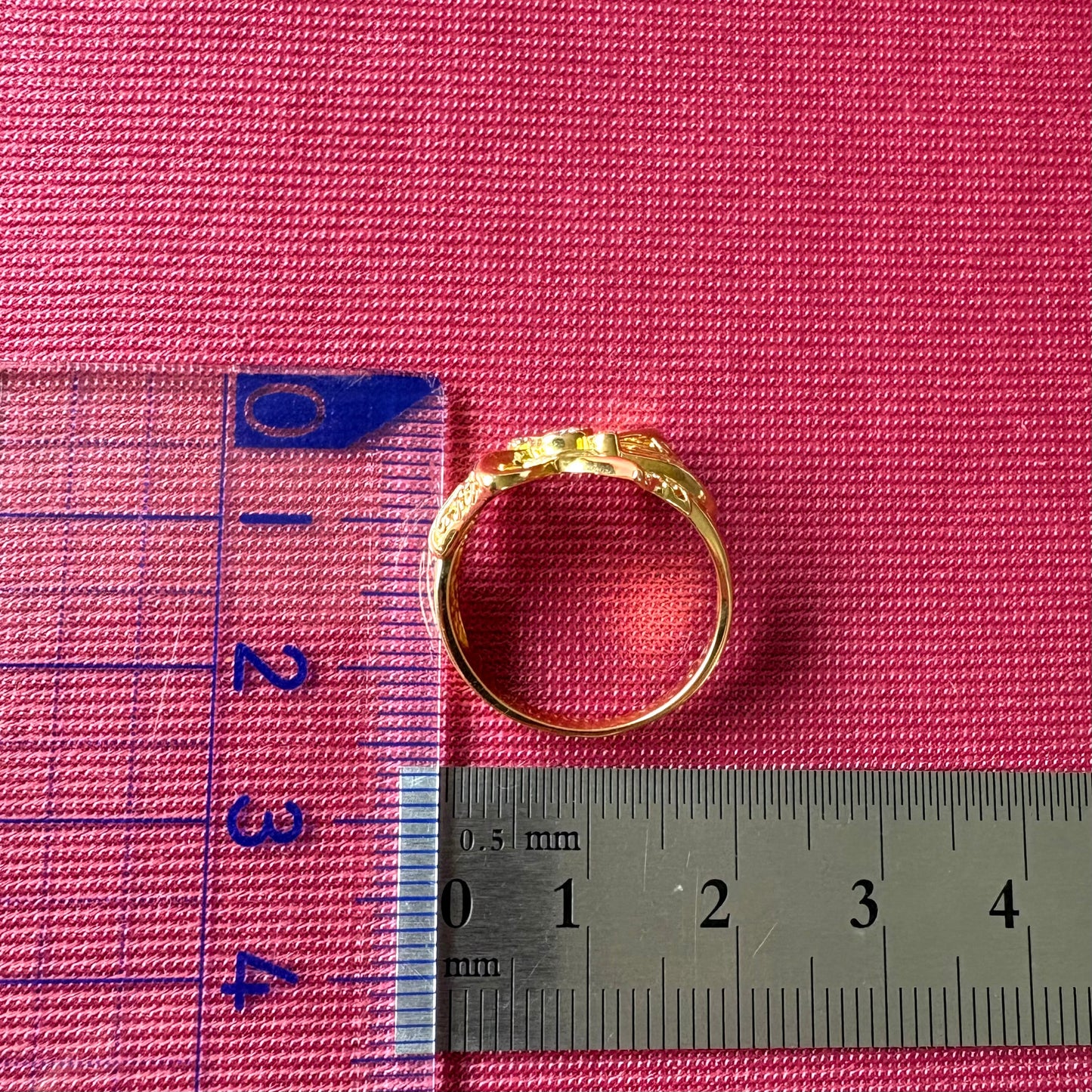K18 リボンモチーフ ダイヤモンドリング 0.10ct 透かし細工 フィリグリー ダイヤ セット レトロジュエリー 昭和レトロ エレガント  CHR02103