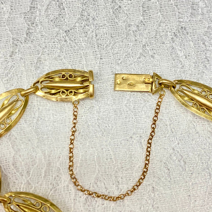 アンティークジュエリー フランス アンティーク 18金フィリグリー ブレスレット 〜美と芸術が花開いた時代のきらめきをあなたに〜 DBT00027