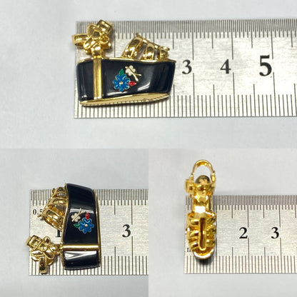 Vintage Salvatore Ferragamo Jewels Miniature Preziose Butterfly Necklace （サルヴァトーレ・フェラガモ ジュエルズ ミニチュア・プレツィオーゼ バタフライ ペンダントトップ K18 ヴィンテージ イエロー ゴールドジュエリー オニキス MOP00285