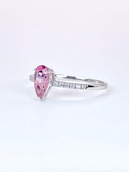 【夏季全体SALE（ジュエリー）~7/31】マラヤガーネット 0.71ct / ダイヤモンド 計0.05ct  Pt900 リング 14号【リフレッシュメント(新品仕上げ・補修・洗浄等済)】【3日以内返品可（※カード/キャリア決済の場合）】