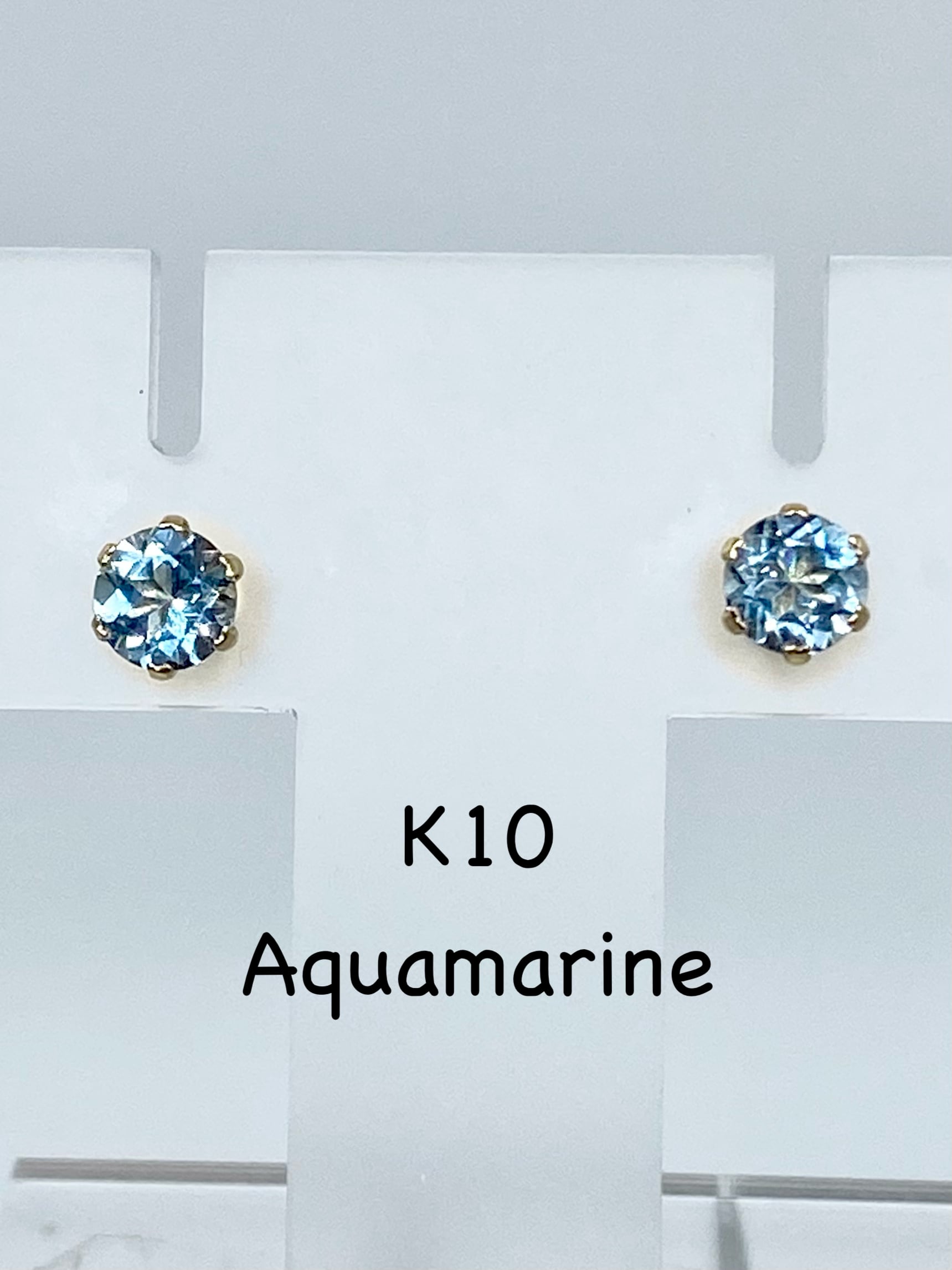 新品[A]アクアマリン K10 ピアス 新品
